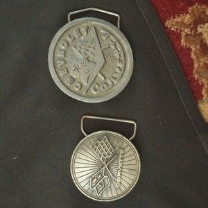 Vintage Corvette Belt Buckles Indiana Metal and Daleco mfg metal